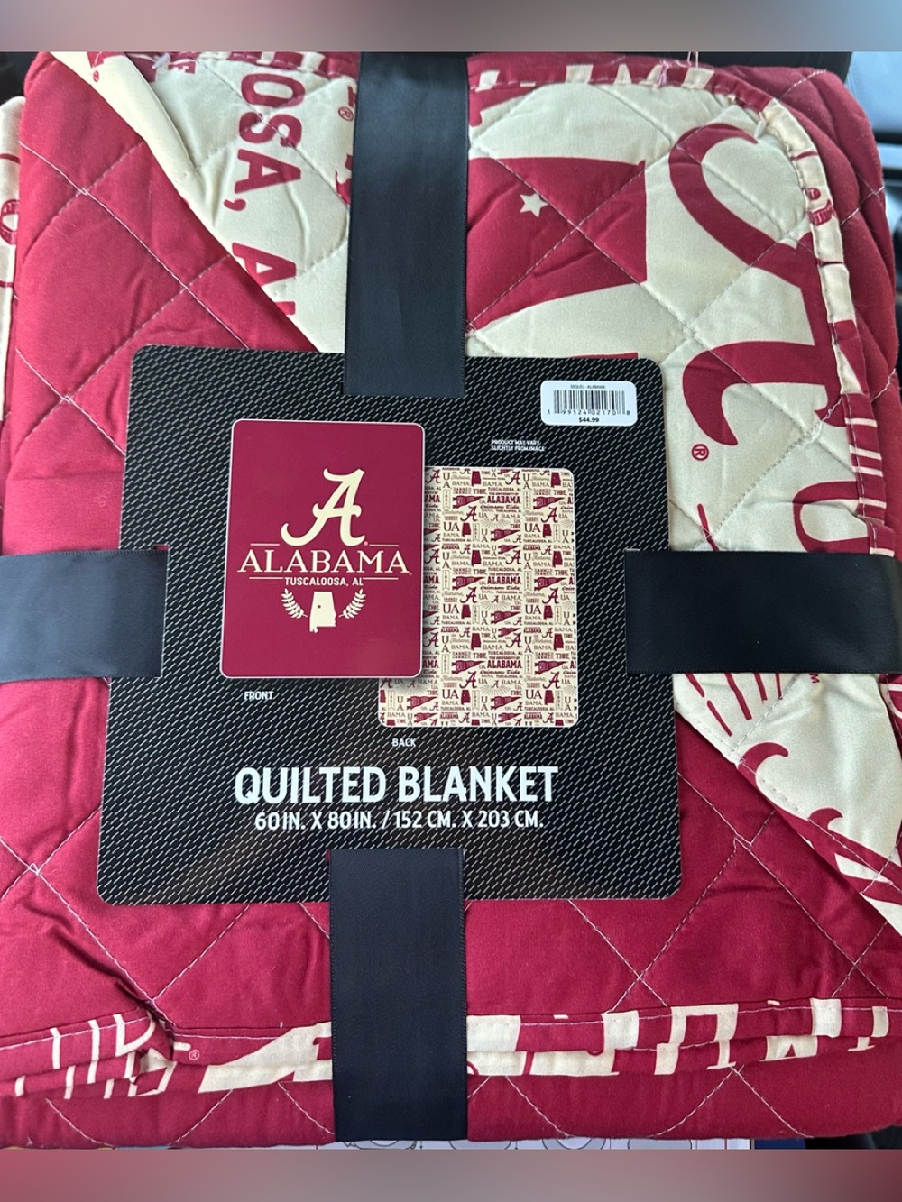 NCAA Alabama Crimson Tide 60 x 80 Quilted Throw Blanket- NEW